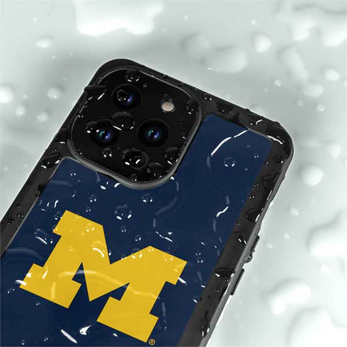 University of Michigan M Logo iPhone 15 Pro Waterproof Case